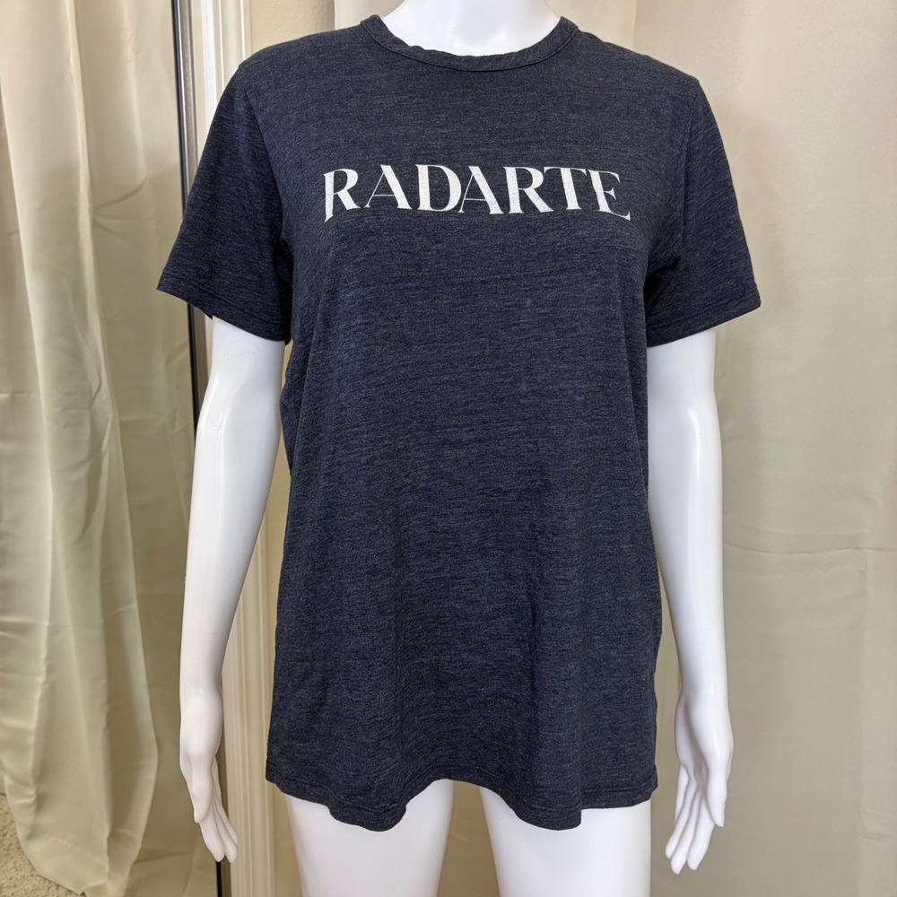 Rodarte Radarte Graphic T-Shirt Navy Blue Heathered Tri-Blend Medium Made in USA